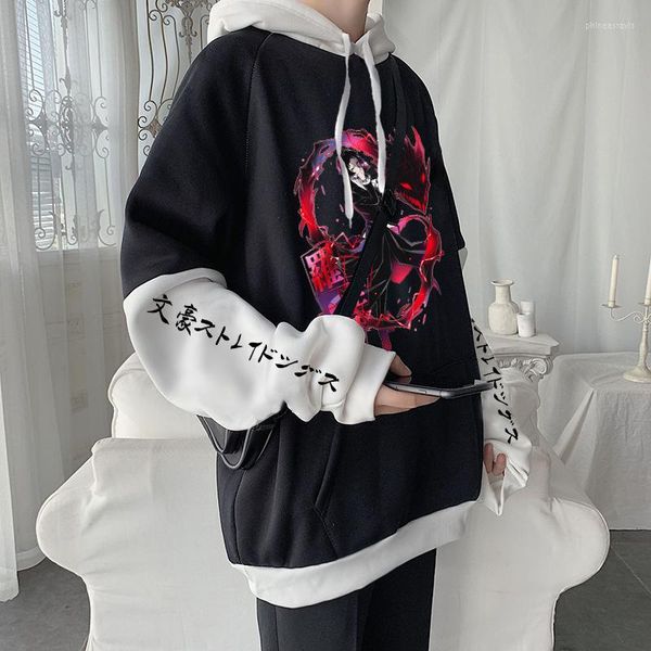 Sweats à capuche pour hommes Bungo chiens errants Ryuunosuke Akutagawa Anime unisexe Harajuku Bungou Cool dessin animé gothique hiver hommes sweats