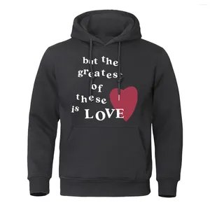 Sweats à capuche pour hommes, mais le plus grand d'entre eux est l'amour imprimé, sweat à capuche pour hommes, surdimensionné, ample, mode décontractée, Streetwear, pull polaire