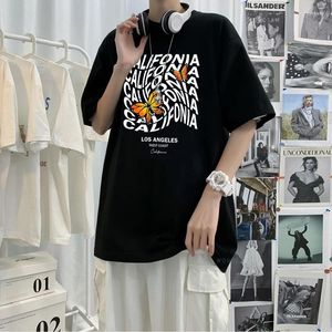 Sweats à capuche pour hommes Papillon et lettre Graffiti T-shirt Été Blakc T-shirt à manches courtes Casual T-shirt en coton épais Femmes Styles coréens Tops