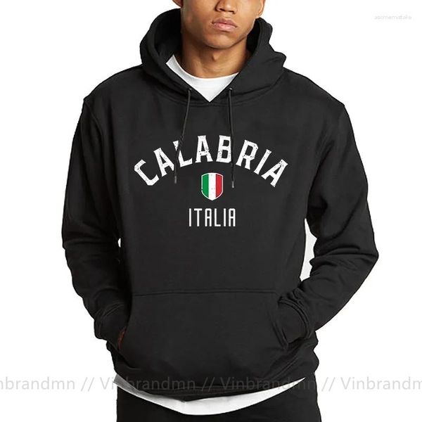 Sweats à capuche pour hommes Calabre Italia Sweatshirts Hommes Vacances Fierté Souvenir Italie Italien En Détresse Destination Drapeau Grunge