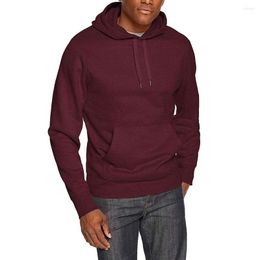 Heren Hoodies Casual verstelbaar Sweatshirt Solid kleur Drawstring Outparden voor de voorkant Pouch -zakken pullover fleece hoodie sweatshirts