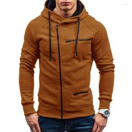 Sweat à capuche pour hommes décontracté automne solide sweat Simple élégant mâle à manches longues à capuche haut vêtements d'extérieur Sudadera Hombre