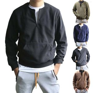 Sweat à capuche pour hommes, décontracté, manches longues, demi-fermeture éclair, grands et grands, vêtements pour hommes, mode, histoire en détresse