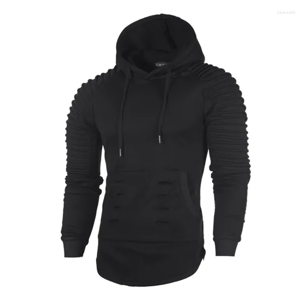 Sudaderas con capucha para hombre, sudadera informal versátil de longitud media, abrigo ajustado de gama alta para jóvenes, estilo británico, Color sólido para hombre 2023