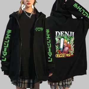 Sudaderas con capucha para hombre Chainsaw Man Zip Up Men Pullovers Anime Jackets Denji Makima Graphic Print Streetwear Zipper Unisex Y2k Ropa Sudadera