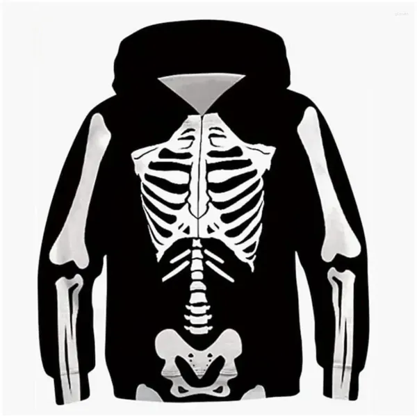 Sudaderas con capucha para hombre, sudadera con capucha con estampado de calavera para niños, jersey de calle divertido y de terror con estampado 3D, sudadera de manga larga, ropa