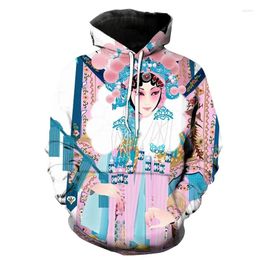 Heren Hoodies Chinese operacultuur 3D Gedrukt voor Men kleding Drama Art Grafische sweatshirts Casual Streetwear Women Pullovers Y2K Top