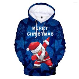 Heren Hoodies Kerst 3D Kinderen Volwassen Sweatshirts Mannen Vrouwen grappige herfst lange mouw warme hoodie hiphop kerstman claus