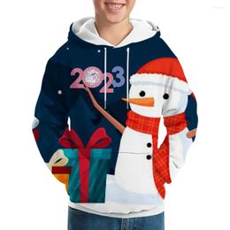 Sweat à capuche de noël pour hommes et femmes, impression 3D, motif bonhomme de neige, Sweat-shirt pour garçons et filles, Y2K Ropa, 2023
