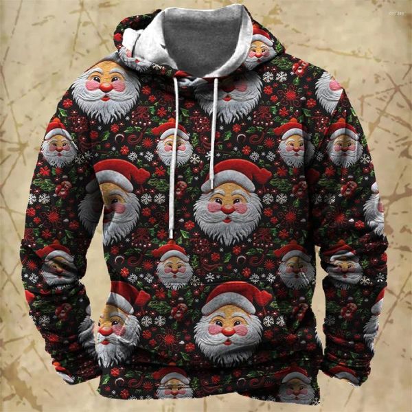 Sudaderas con capucha para hombre Sudadera con capucha de Navidad para hombre Sudadera con capucha Ropa de hombre 3d Suéter de vacaciones Otoño Invierno Jersey Moda Manga larga