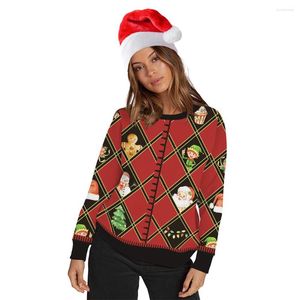 Sweats à capuche pour hommes Sapin de Noël Rouge Vert Sweat Imprimé Pull Ras Du Cou Casual Hipster Fête Famille Streetwear Femmes Hommes Vêtements