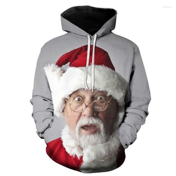 Sweats à capuche pour hommes Noël en gros Europe et Amérique Explosive Money Wear Col rond Easy Hooded Cap Hoodie Santa Claus