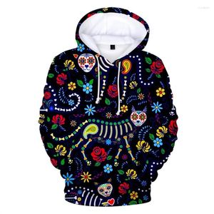 Sudaderas con capucha para hombre Día clásico de los muertos Sudadera con capucha 3D Manga larga Niños Hombres Mujeres México Sudaderas navideñas Unisex Hip Hop Streetwear Chaqueta 4C5M