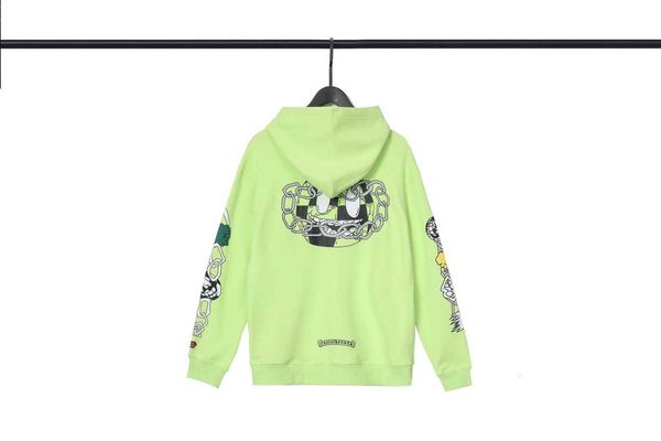 Sweats à capuche pour hommes Classics Haute Qualité Marque Designer Top Sweat 23 NOUVEAU Chrome s Crowe Scroll Print Vert 400 Gramme Heavy Zip Hoodie