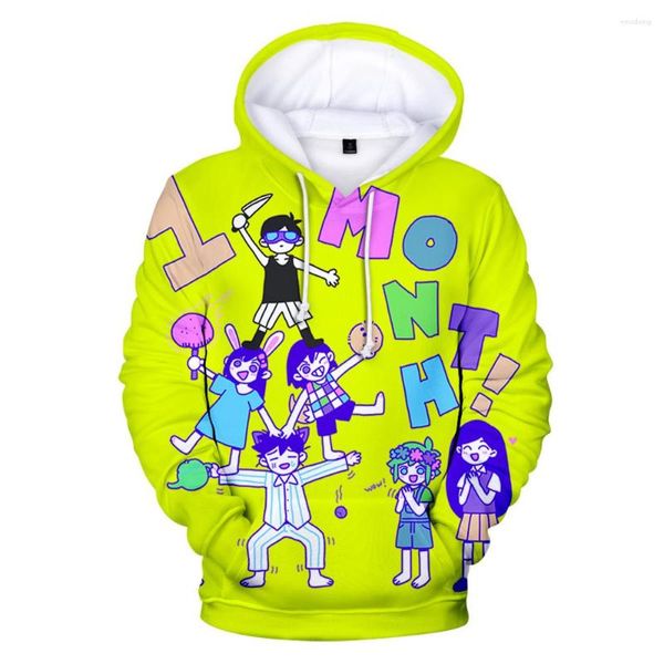 Vêtements à capuche masculine Omori 3D imprimé Y2K Fall Winer Suit Sportswear Hooded Youngful Kawaii Women Men Sweatshirts Overason