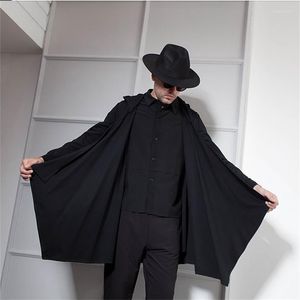 Hommes Hoodies Manteau Européen Et Américain Printemps Automne Style Moyen Long Lâche À Capuche Cape Hommes Casual Grande Taille Trench Tendance