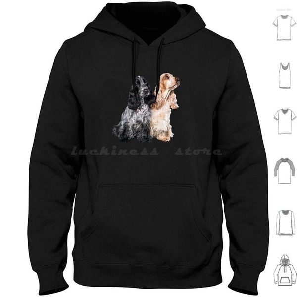 Sudaderas con capucha para hombre Cocker Spaniel Blue Roan Orange Cute Puppy Dogs Manga larga Inglés