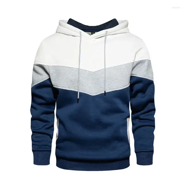 Sweat à capuche pour hommes, couleur assortie, vêtements de sport décontractés, mode de rue, isolation en laine, veste à capuche