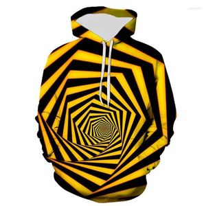 Herenhoodies Kleurrijk 3D fluorescerend sweatshirt en damesherfst/winter truien met grafische optische illusie