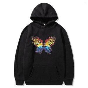 Heren Hoodies Kleurrijke vlinderafdruk Haplee Sweatshirts Streetwear Mens Hip Hop Fashion Casual pullover Harajuku Hoodie Tops