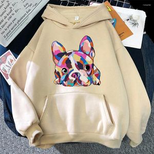 Sudaderas con capucha para hombre, sudaderas con capucha de dibujos animados de perros de colores, sudadera Harajuku de gran tamaño a la moda para hombre, ropa informal de lana para mujer, ropa de calle