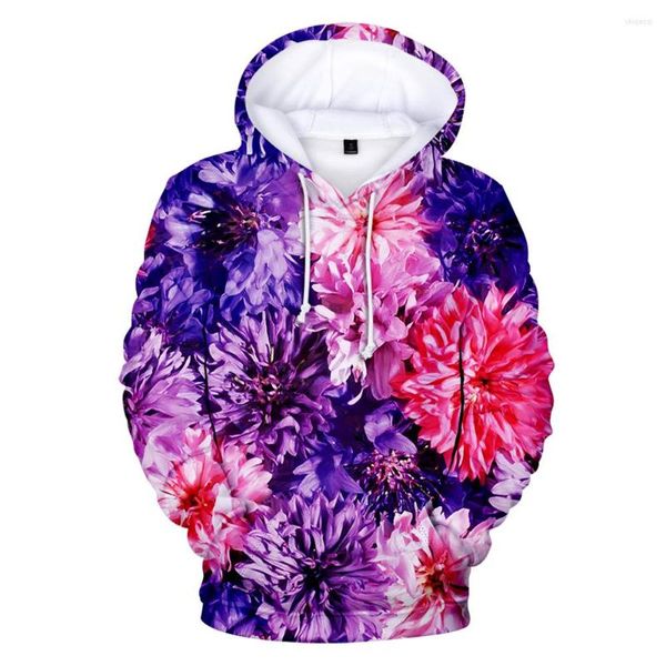 Sudaderas con capucha para hombre, vestido Floral colorido, Sudadera con capucha Harajuku 3D, sudadera con estampado de calle informal 4XL, Top con capucha de Hip Hop, bolsillo frontal grande completo