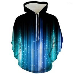 Heren Hoodies Kleurrijke Meteor Shower 3D Gedrukte sweatshirts Heren Hoodie Grappige trippy Hooded 2023 Natuurlijk landschap Hoody Women Pullover S-5x