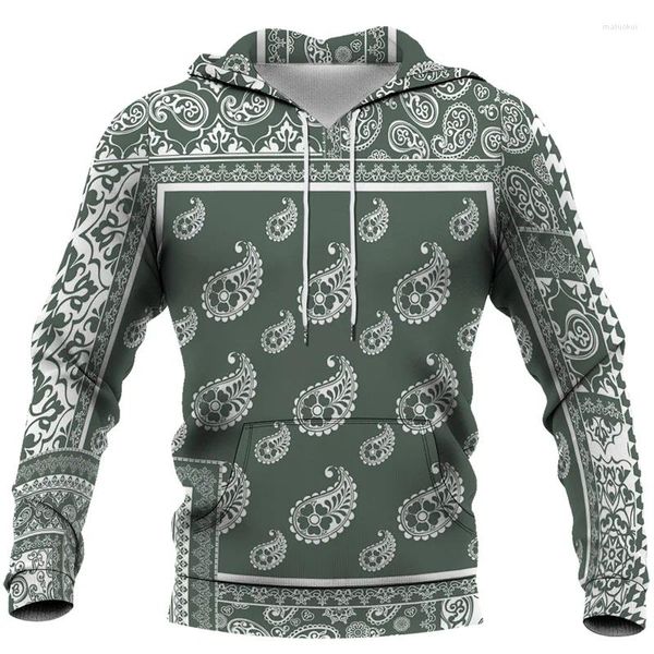 Sudaderas con capucha para hombre Colorido Paisley Gráfico Chándal Anacardo Estampado floral Hombres Mujeres Estilo vintage Sudaderas con capucha Ropa de jersey masculino