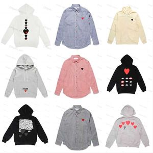 Sweats à capuche pour hommes Com Des Garcons Sweatshirt Mockneck CDG PLAY Big Heart Hoodie Full Zip Up Beige Marque Taille f56