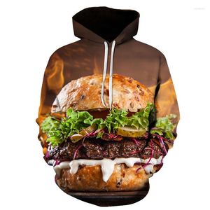 Hoodies voor heren Cool Fashion Hamburgerpatroon Sweatshirts Heren Dames 3D-bedrukte tops