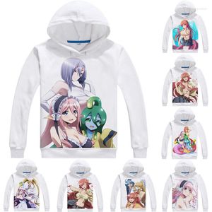 Sweat à capuche masculine Coolprint Anime Monster Musume 3d Long Hooded Life With Girls Miia Papi Cosplay Sweatshirts