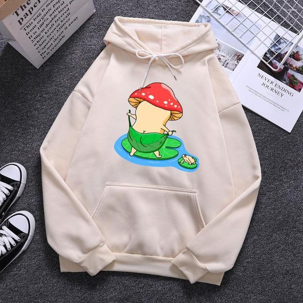 Sweats à capuche pour hommes Cottagecore Style Bain Champignon À Capuche Pour Hommes Hip Hop Pulls Streetwear Poche Vêtements Créativité Mode Casual Sweat À Capuche