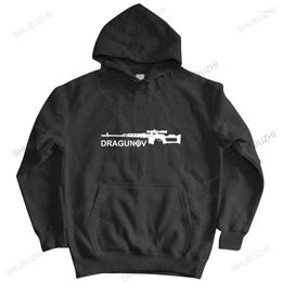 Heren Hoodies Katoen Herfst Merk Rits Dragunov One S Kill Russian Sniper Rifle Hoodie In Zwarte Herenmode Hooded Jas