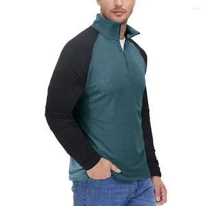 Sudaderas con capucha para hombre Sudadera de algodón Ropa deportiva al aire libre Patchwork Cuello alto Cuello alto Retro Top