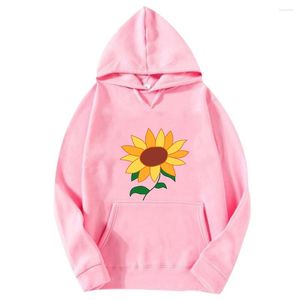 Herenhoodies Paar Zon Bloemenprint Lange mouwen Losse Casual Mode Streetwear Lente Herfst Tops Aziatische maat Truien