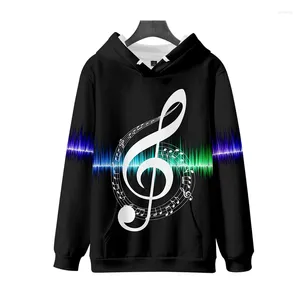 Heren Hoodies Koppels Piano Hoodie Mode Muzieknoot Streetwear Sweatshirt 3D Print Trui Harajuku Sweatshirts met lange mouwen