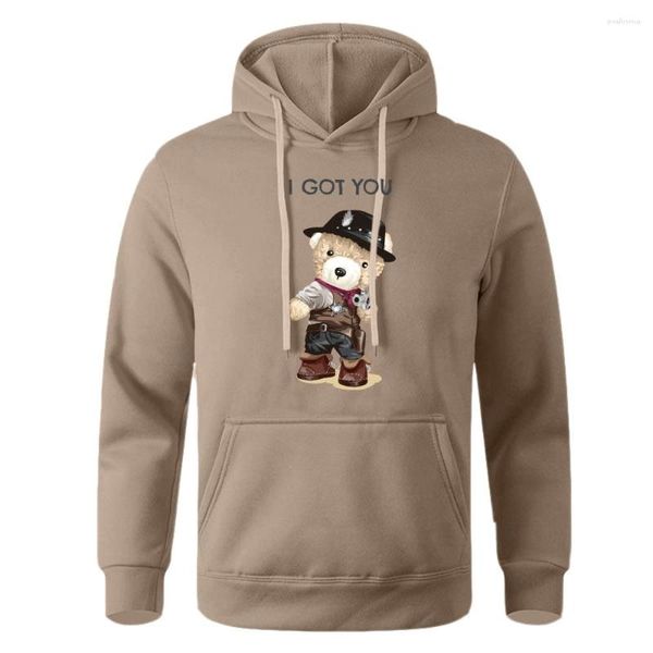 Sweats à capuche pour hommes Cowboy Bear Gunner I GOT YOU Série Design Imprimé Casual Jeunes Hommes / Femmes Sweat À Capuche Mode Pull Automne Hiver