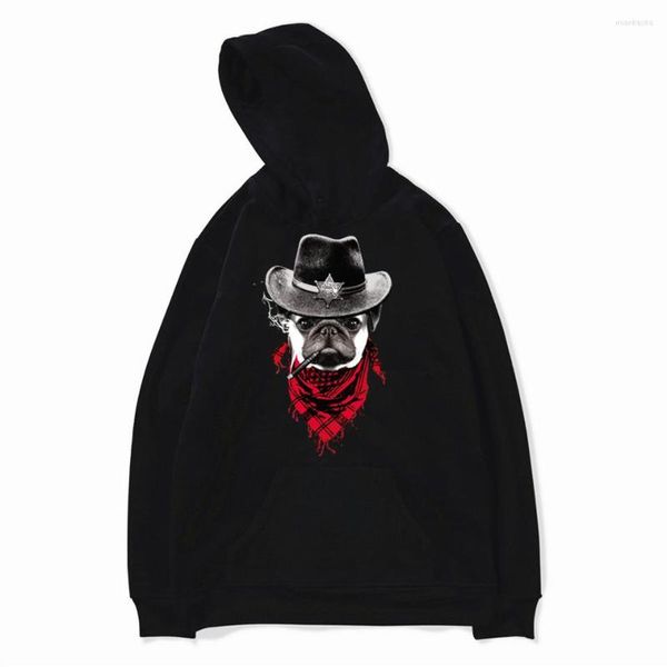 Sudaderas con capucha para hombre Cowboy Dog Cowdog Pug sudadera hombres moda hombres chándales Moleton Masculino MWT094