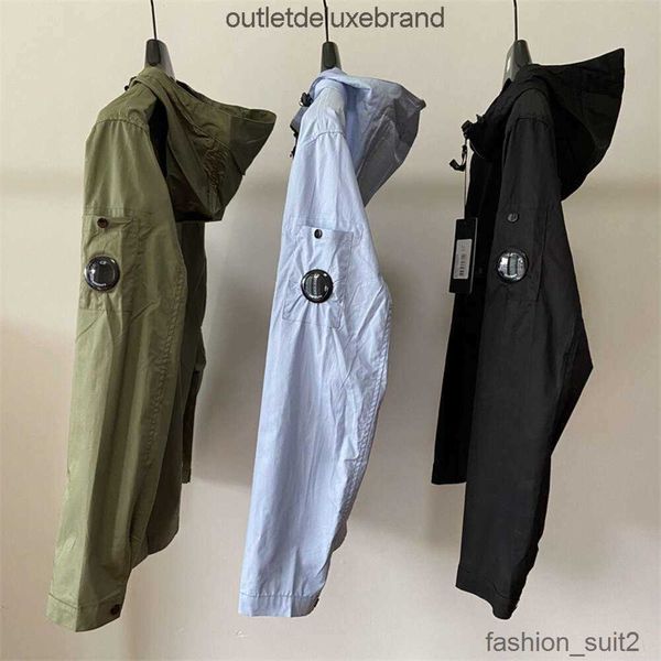 Sudaderas con capucha para hombres CP Companies Sudaderas Chaquetas Chaqueta con capucha de primavera y otoño Decoración de lentes con múltiples bolsillos Material de algodón Cremallera informal Piedras Islansd OFDY F0M3