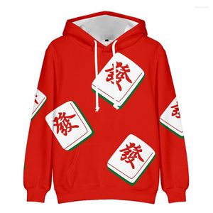 Mannen Hoodies Creatieve Mannen/Vrouwen Mode Lange Mouw China Mahjong 3D Print Sweatshirt Harajuku Streetwear Jassen