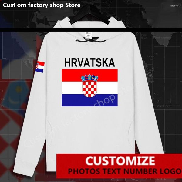 Sweat à capuche masculine Croatie Hrvatska Croatie Hrv Croates Mens Sweat à capuche Fans de maillot de jersey Custom Numéro de nom de bricolage Logo Sweat