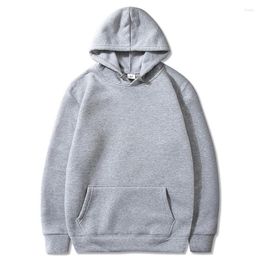 Sweats à capuche pour hommes vêtements transfrontaliers automne et hiver Plus velours sweat à capuche blanc grande taille couleur unie pull sweat mâle