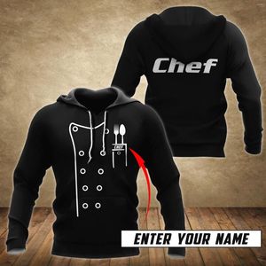 Sweats à capuche pour hommes Nom personnalisé Master Chef 3D Sweat à capuche imprimé pour hommes / femmes Harajuku Mode Sweat à capuche Veste décontractée Pullover-244