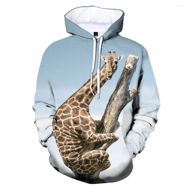 Sweats à capuche pour hommes mignon et amusant girafe imprimé en 3D hommes/femmes mode décontractée chemise à capuche enfants pulls sweats surdimensionnés unisexe