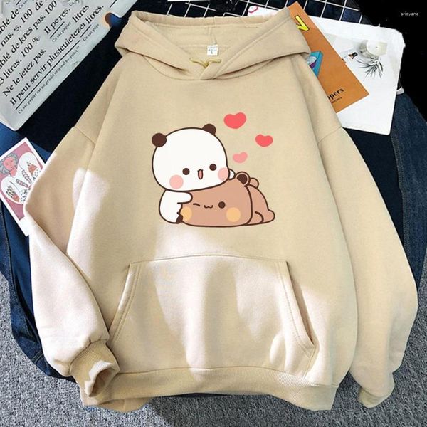 Sweats à capuche pour hommes mignon panda ours dessin animé imprimé hommes/femmes coton à capuche décontracté surdimensionné pull sweat mode tendance unisexe vêtements