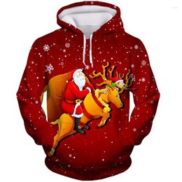 Sudadera para hombres lindas santa claus muñeco de nieve hombres con capucha hendidura de calle 2024 año navideño sanges largas largas calles para niños sudadera