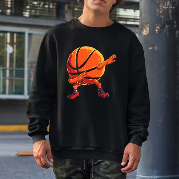 Sweat à capuche pour hommes, ballon de basket-Ball, drôle, pour garçons et femmes, joueur de sport, Streetwear, col ras du cou, en coton