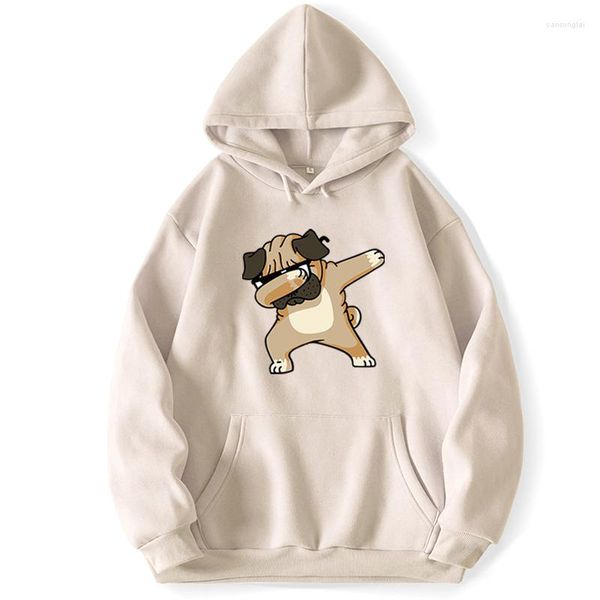 Hommes Hoodies Dabbing Pug Animal Dance Hip Hop Chien Drôle Hommes Sweats À Capuche Automne Hiver Garder Au Chaud Pull Pulls Sweat