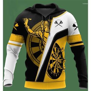 Heren Hoodies Darts Print 3D Hooded Hoodie Harajuku Gepersonaliseerde lange mouw oversized casual streetwear Men kleding Pullovers