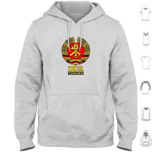 Sweats à capuche pour hommes Ddr Workshop Tuning Coat Of Arms (Colored) Long Sleeve Gdr Logo Simson Cyclomoteur